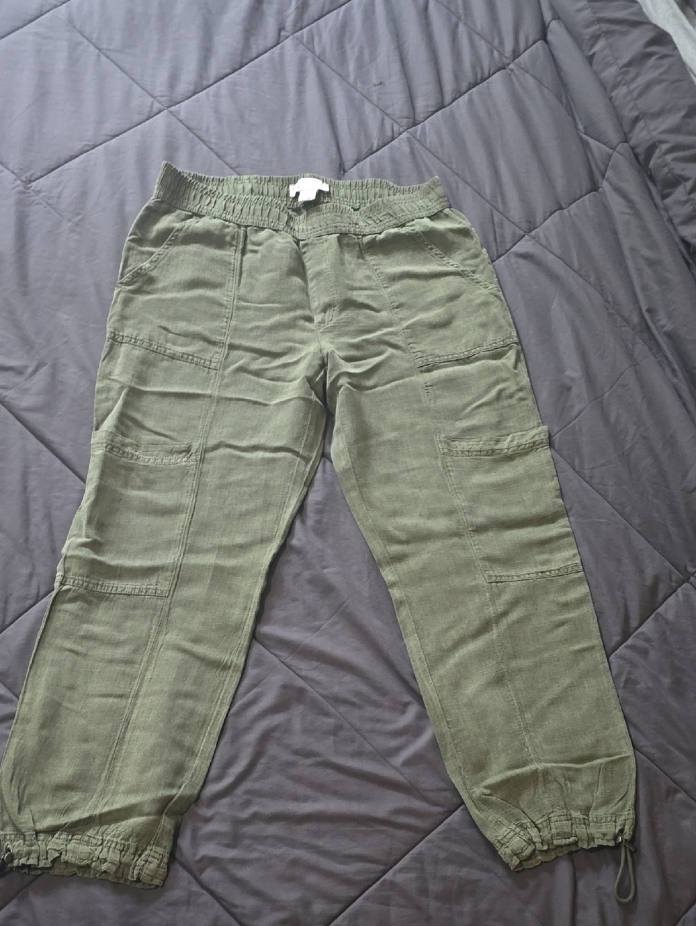 Women Olive Green Utility Jogger Pants